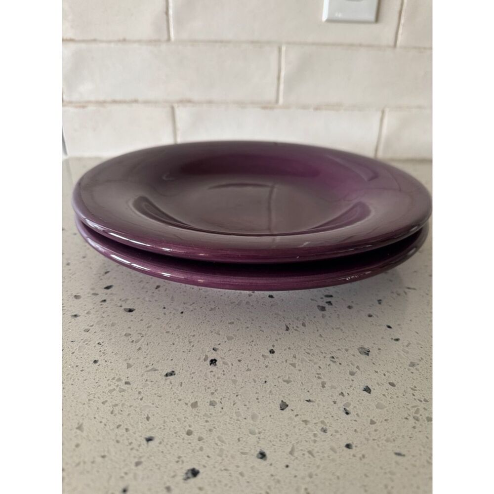España Hand painted Collection Ceramic Purple Plum Dinner Plates Lot of 2 - Picture 7 of 7